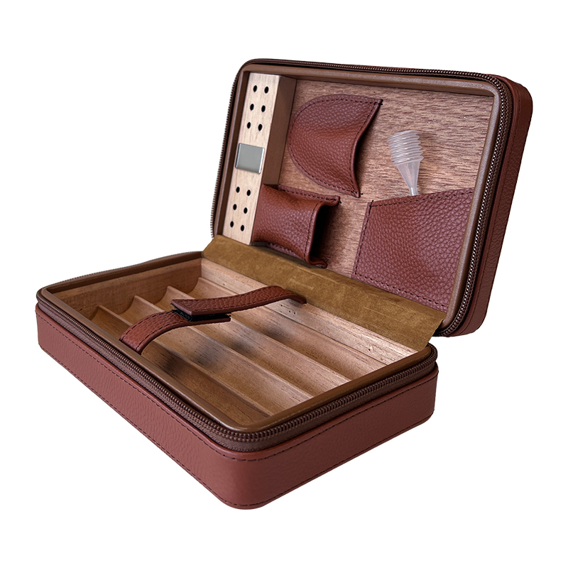 portable leather cigar gift case