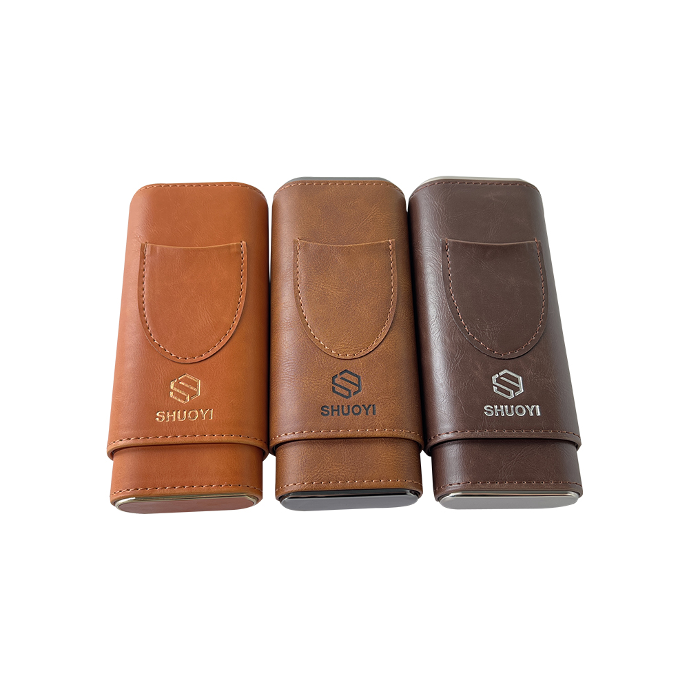 portable leather cigar gift case