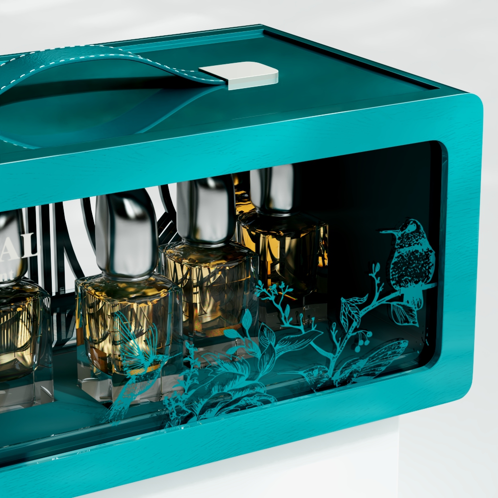 Transparent box perfume