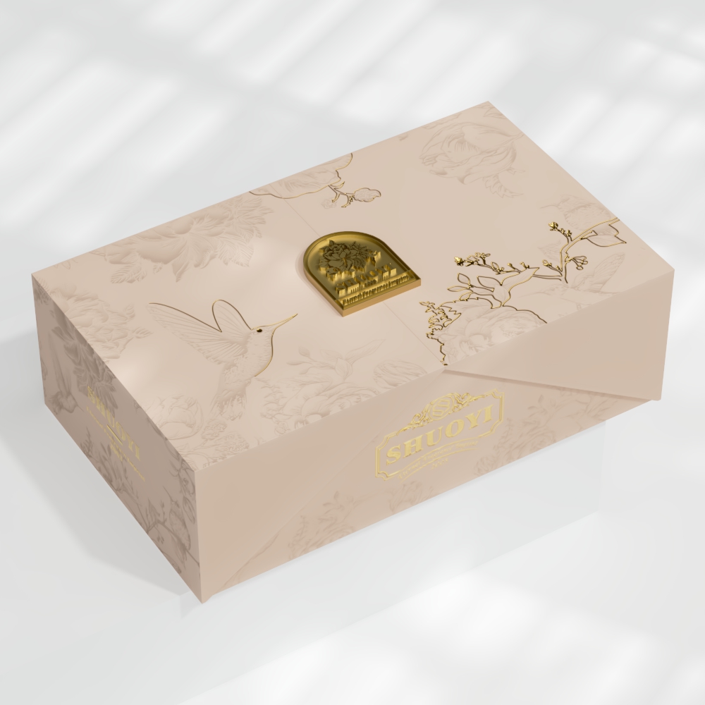 Golden sheet wooden box perfume