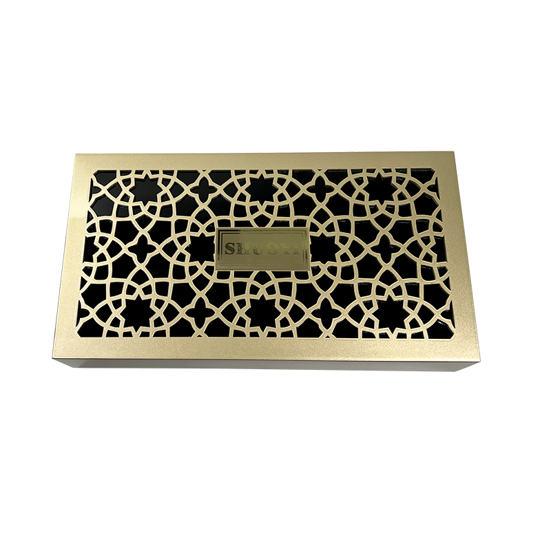 Gold metal sheet perfume box 