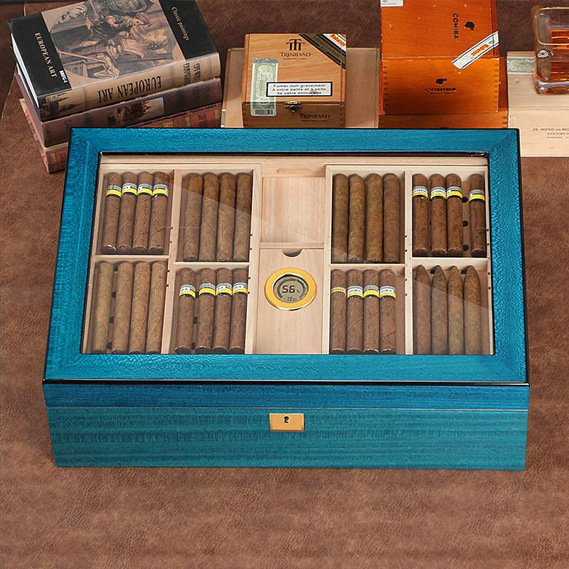 Blue Lacqured cigar box