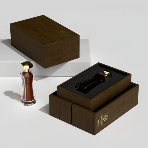 wooden box leather
